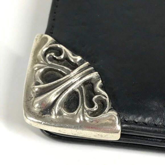 CHROME HEARTS Single Fold LNG SNGL FLD TIPS 2-fold Long Wallet Black/Silver - Picture 15 of 16